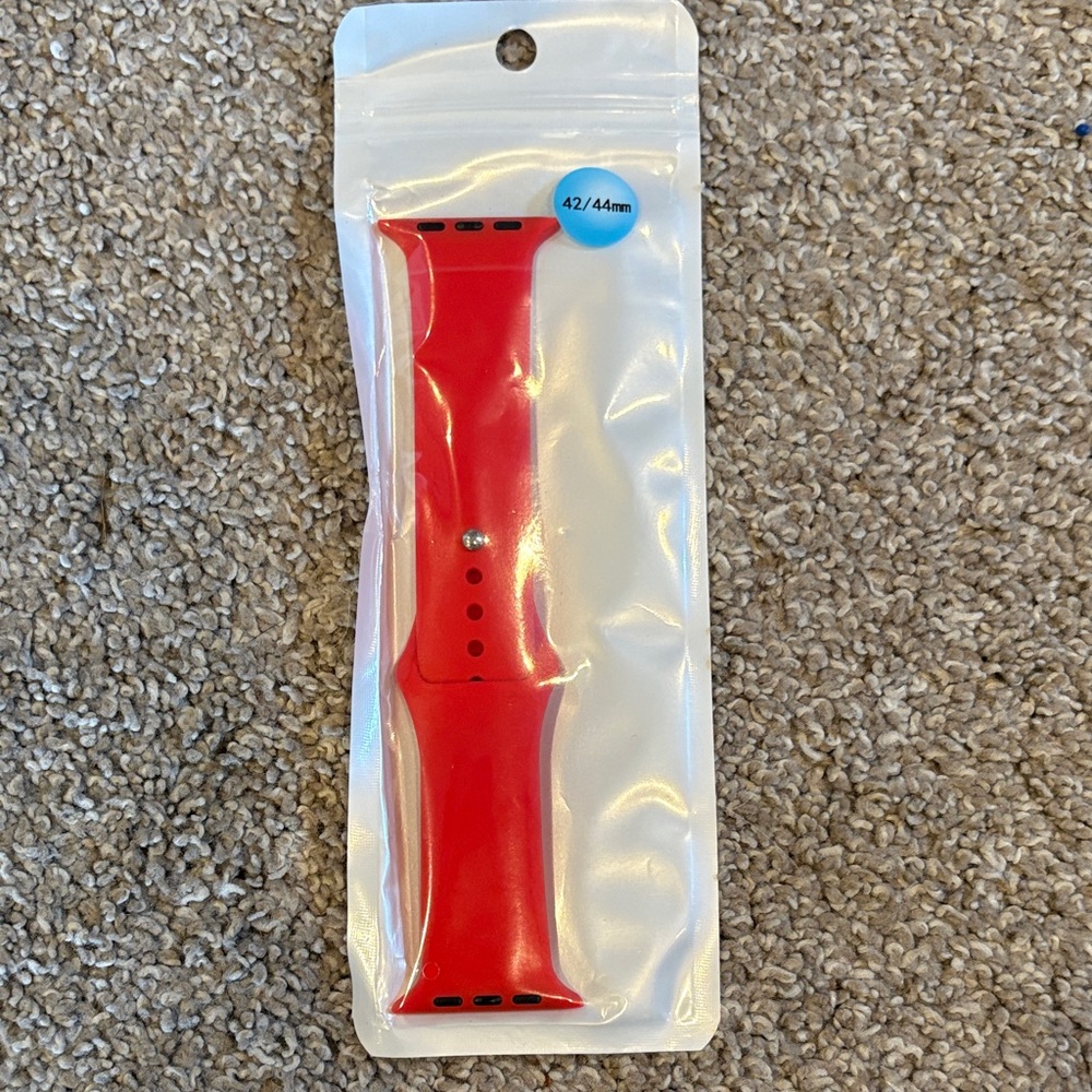 Universal Red Silicone Replacement Watch Band for 42/44mm